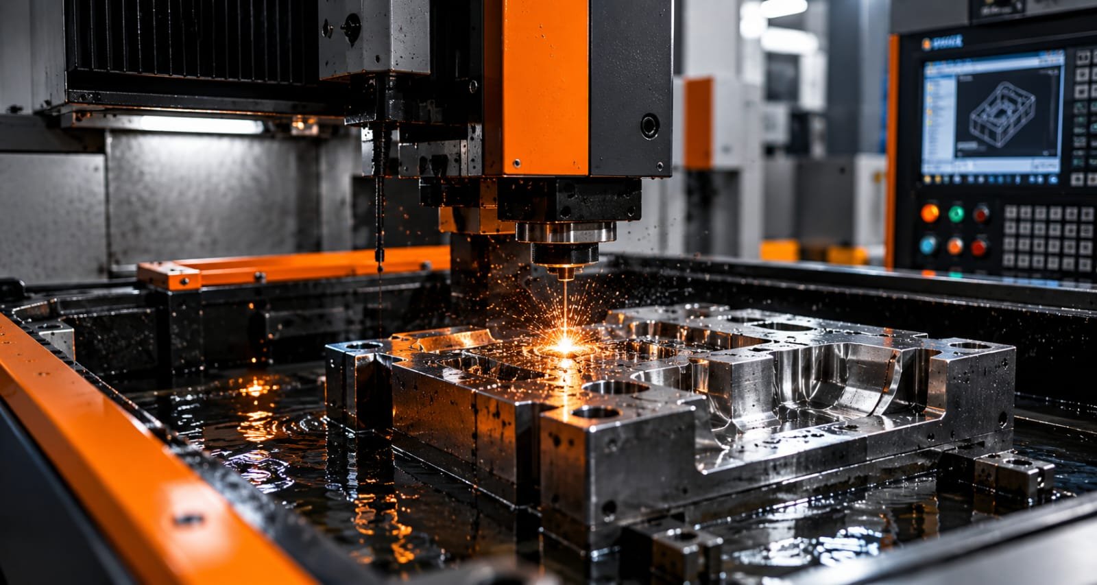 EDM machining of mould components at Satya Moulds