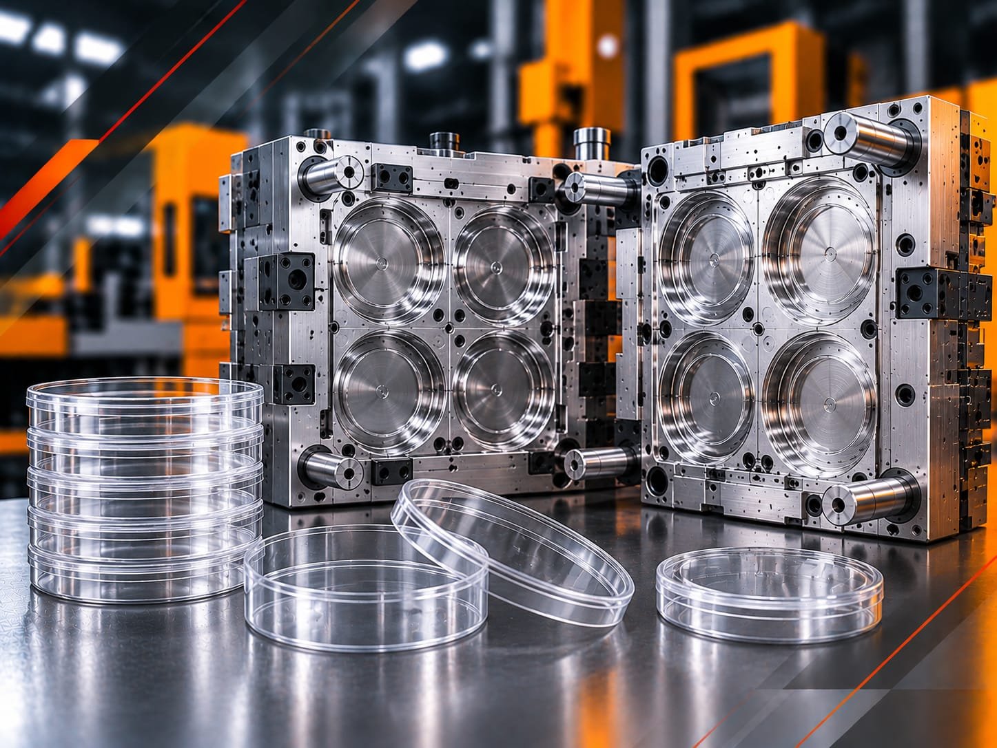 Satya Moulds plastic injection mould for transparent petri dish
