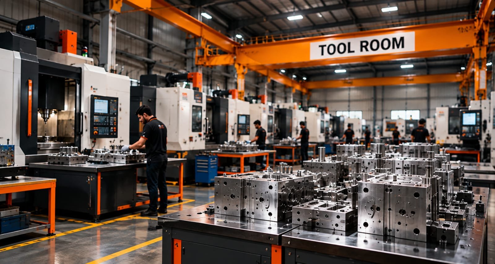 Mould assembly and finishing in the Satya Moulds tool room